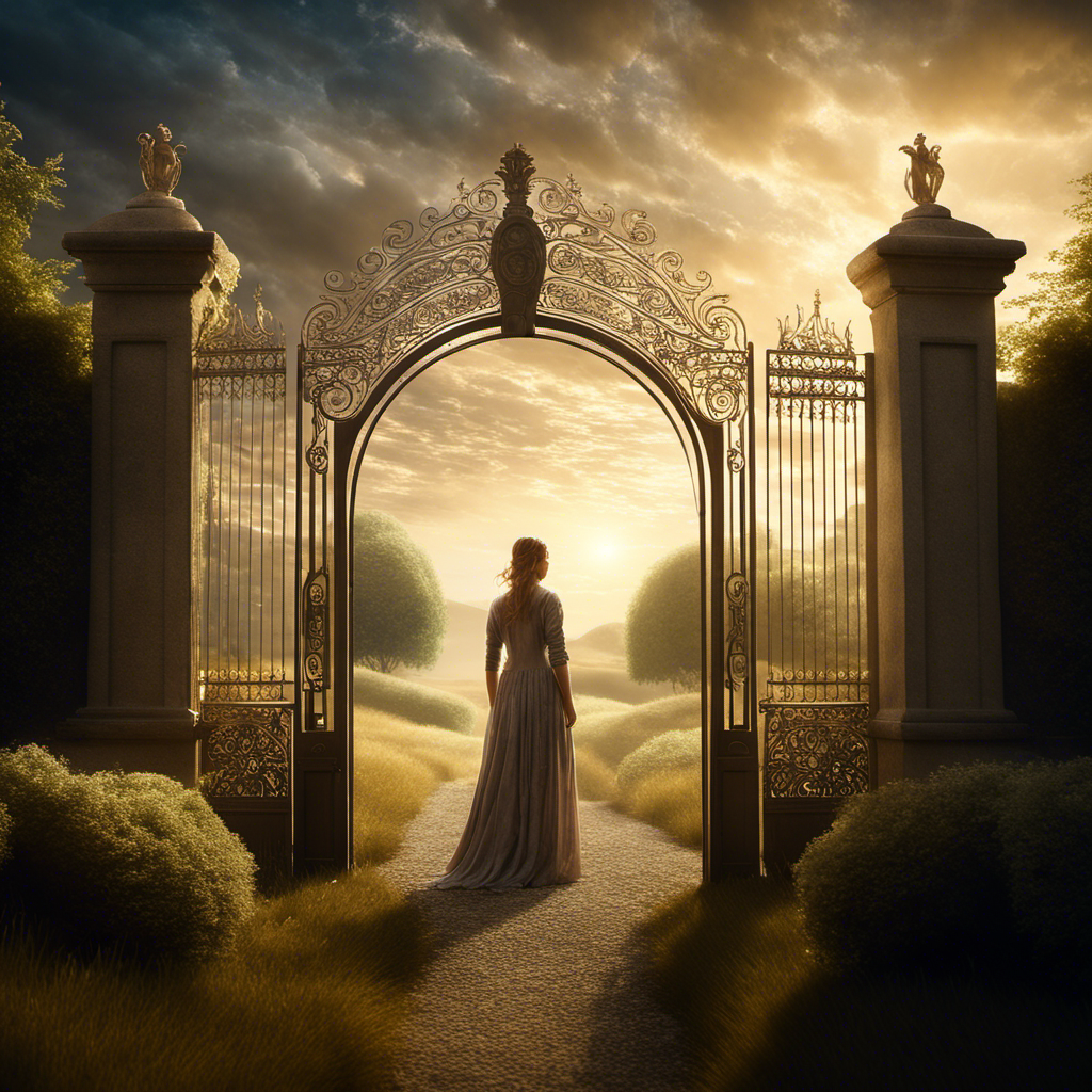 A radiant path to heaven's eternal gate,
Where hope's bright light dispels earthly fate.
The soul's true home, a glory untold,
Awaits the faithful, their faith made bold.
