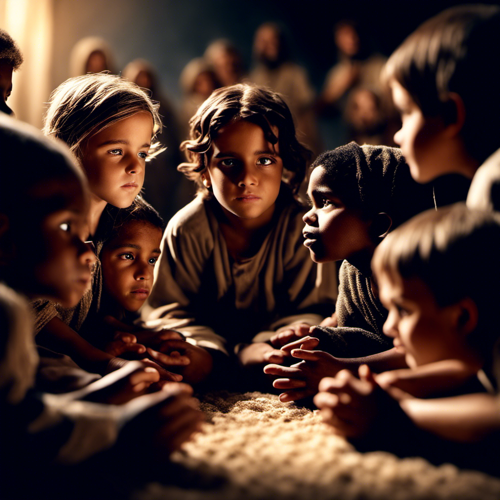 
"Let the little children come to Me"
Jesus welcomes the children, blessing each one,
While the disciples look on, their lesson yet unknown.

